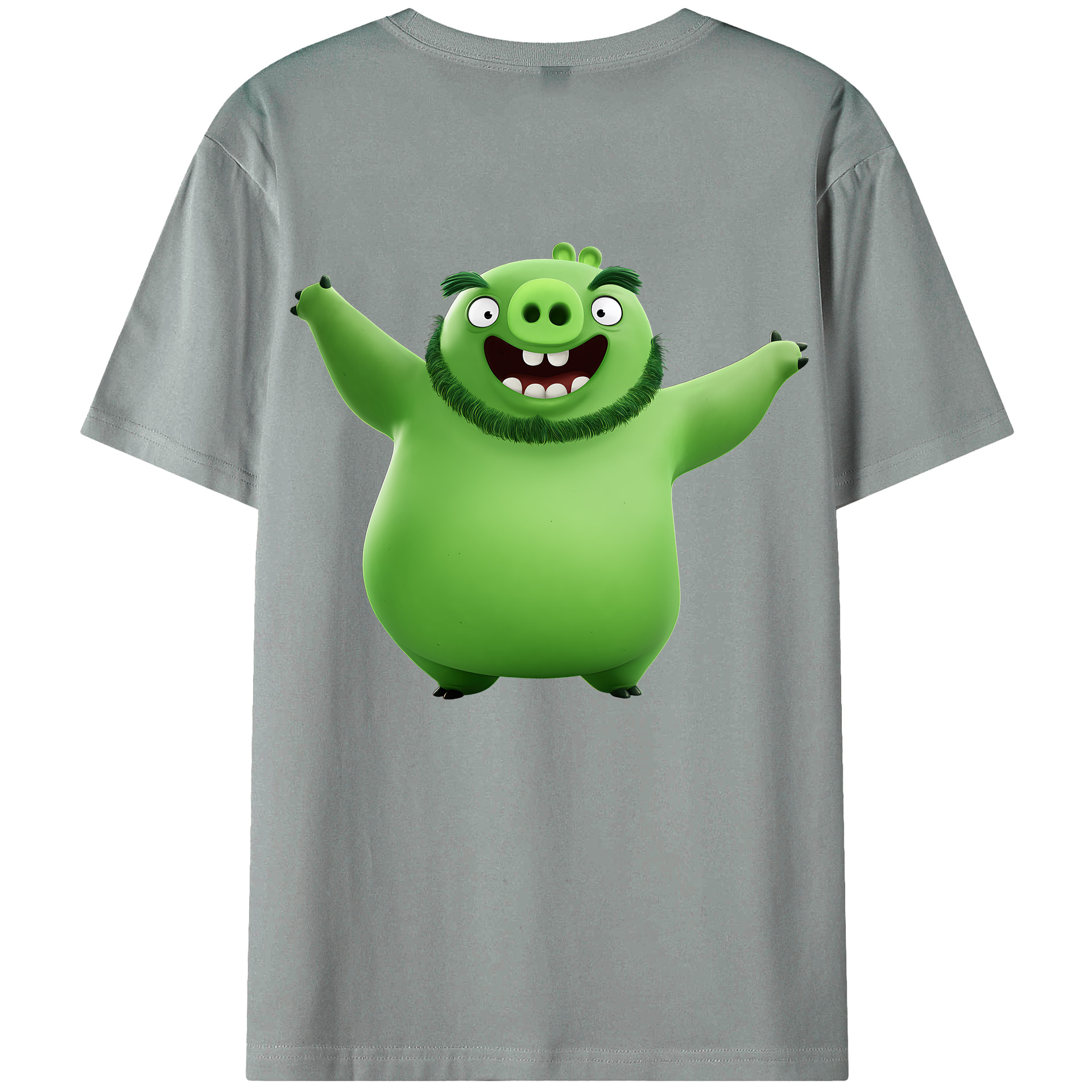 （画像用） Angry Birds アングリーバード 綿100％ メンズ半袖Tシャツ（バックプリント） 通気性